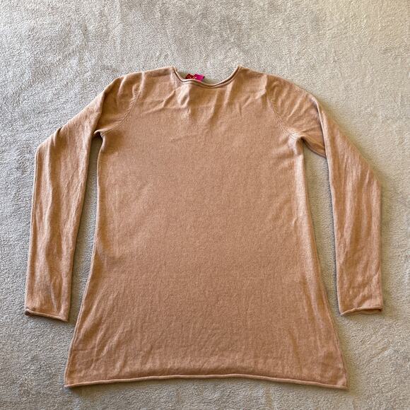 G.I.L.I. Got It Love It Sweater Medium Beige Cashmere Silk Longline Luxury Tunic - Picture 2 of 6